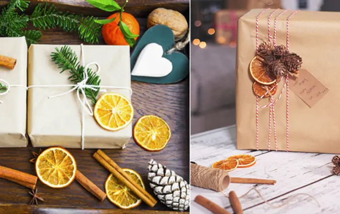 Ідеї декору з сушеними апельсинами, декор подарунків
