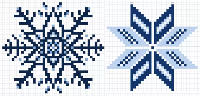 Новорічні схеми вишивки хрестиком сніжинки